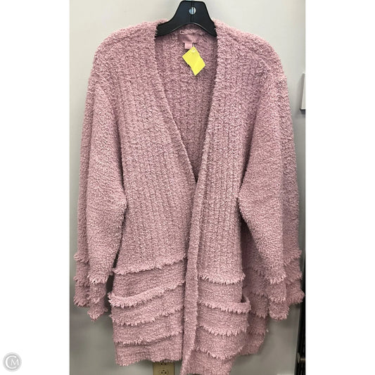 Sweater Cardigan By Barefoot Dreams In Mauve, Size: 3x