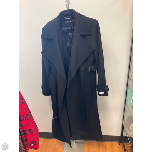 Coat Wool By Calvin Klein In Black, Size: 10