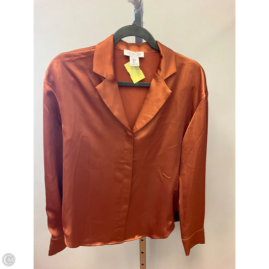 Blouse Long Sleeve By Rachel Zoe In Copper, Size: S