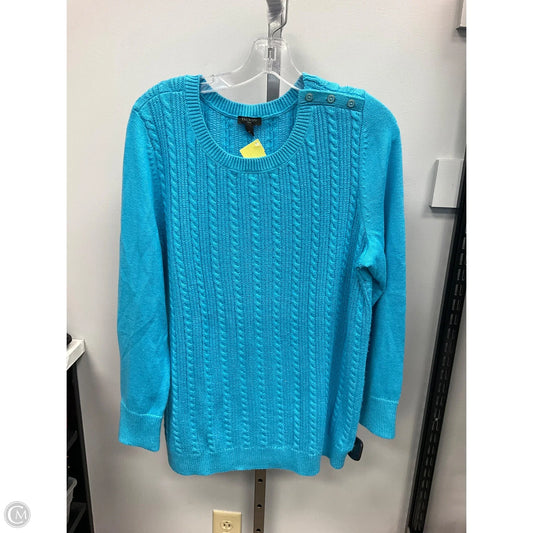 Sweater By Talbots In Aqua, Size: 1x