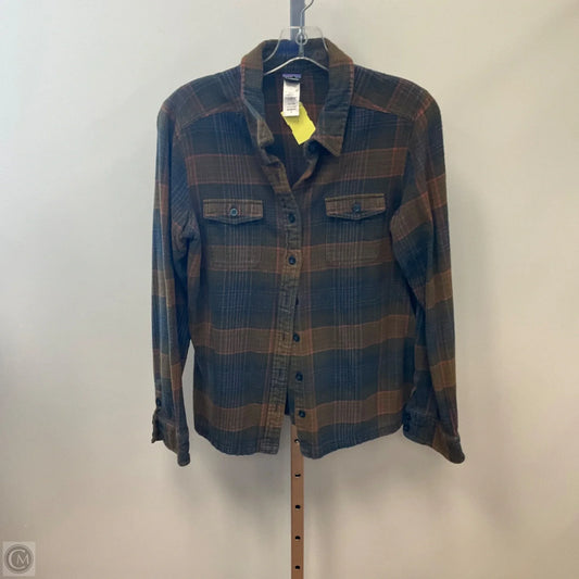 Top Long Sleeve By Patagonia In Plaid Pattern, Size: 8