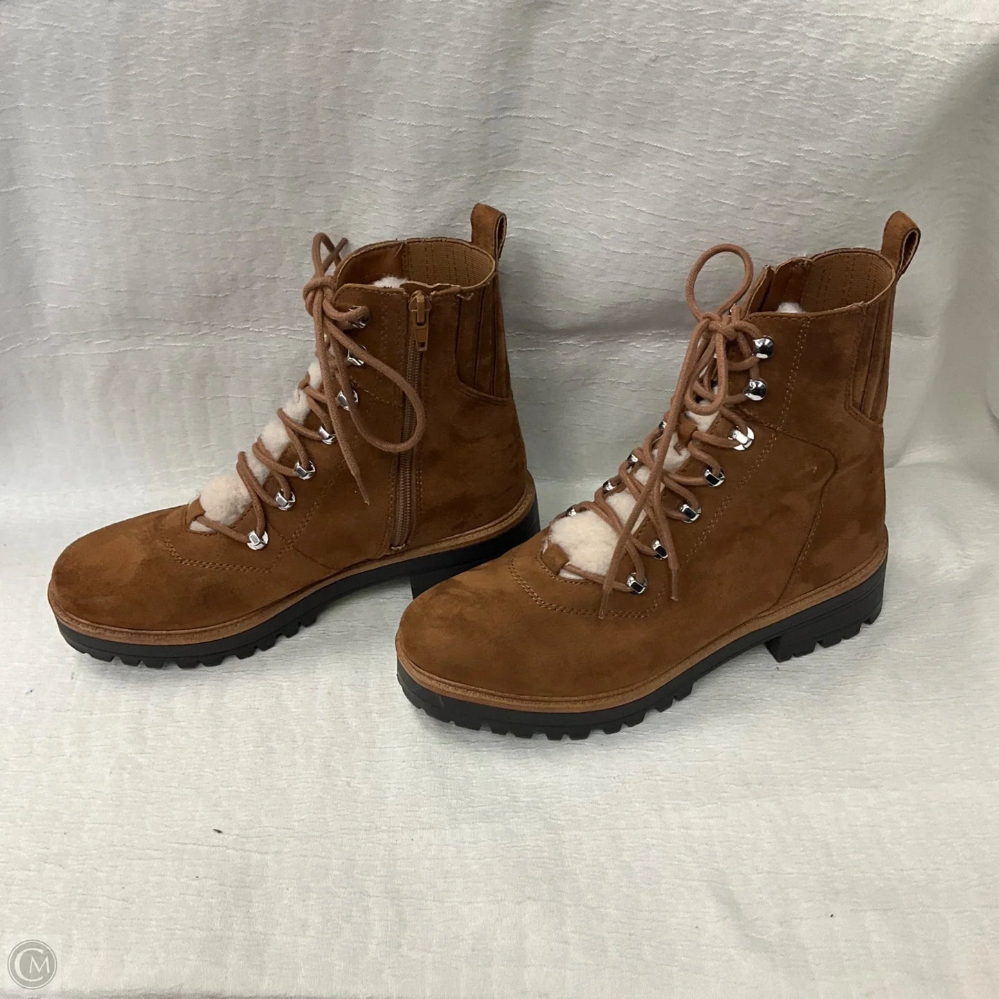 Boots Ankle Heels By Nine West In Brown, Size: 9