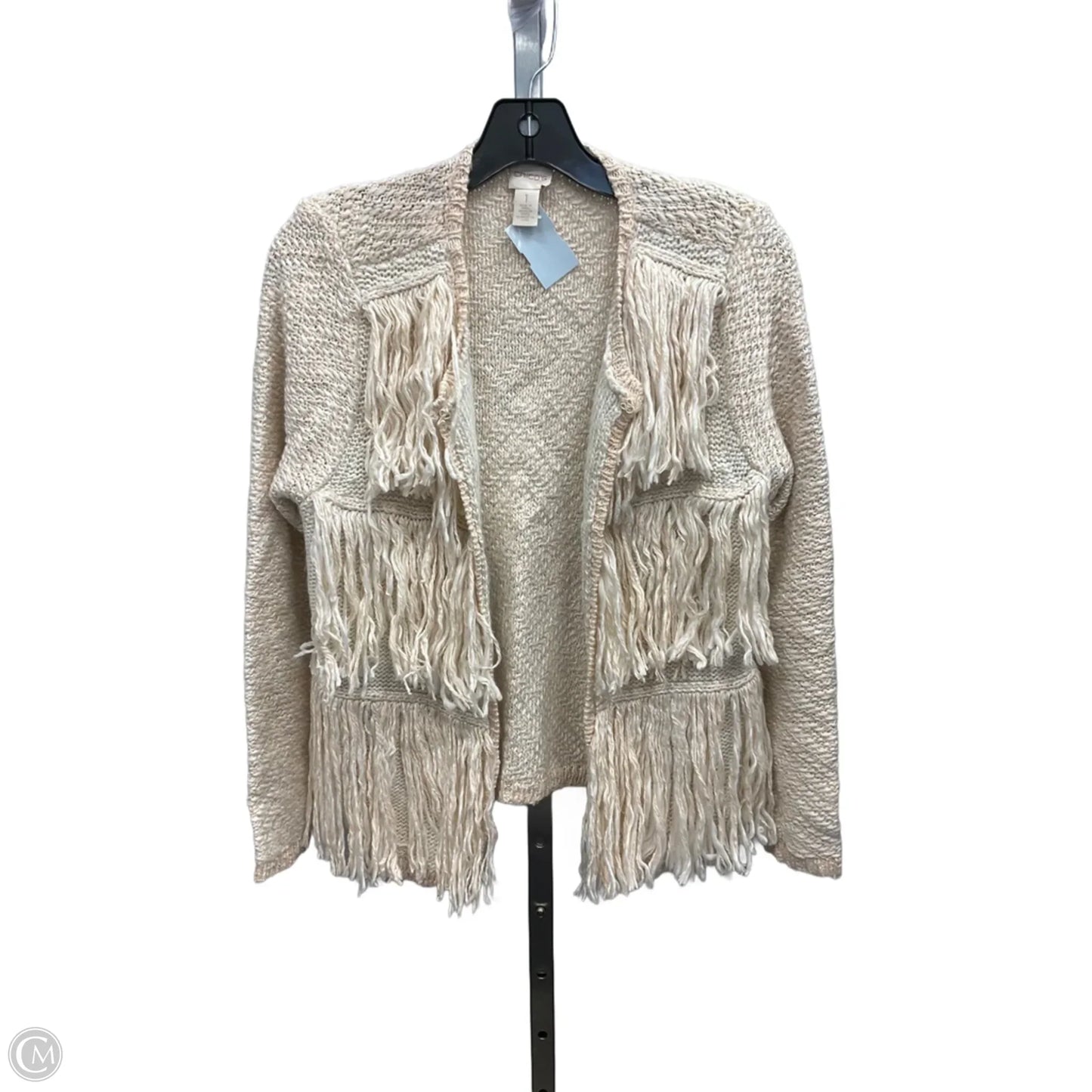 Sweater Cardigan By Chicos In Beige, Size: M