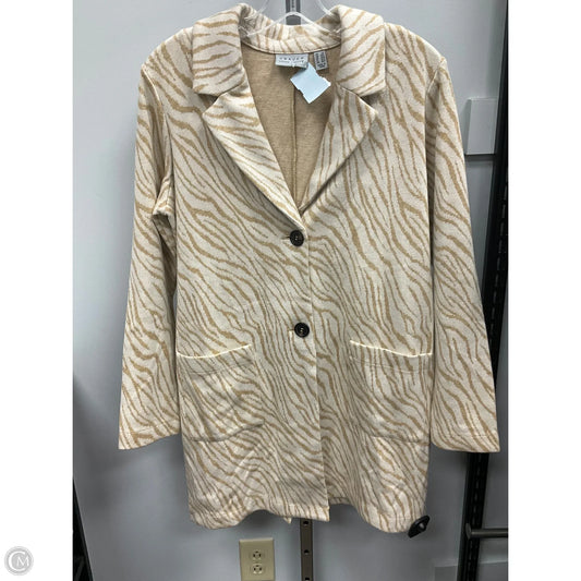 Sweater Cardigan By Susan Graver In Animal Print, Size: Lp