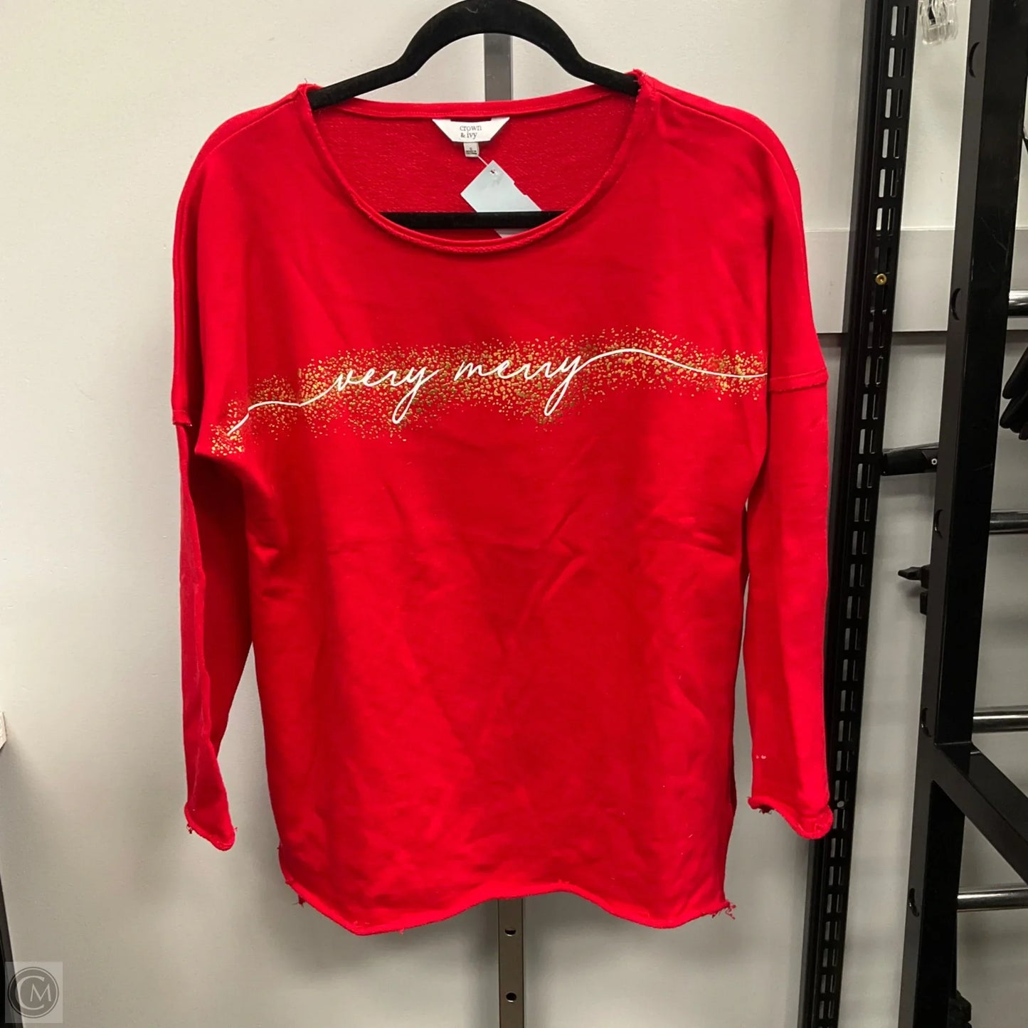 Top Long Sleeve By Crown And Ivy In Red, Size: S