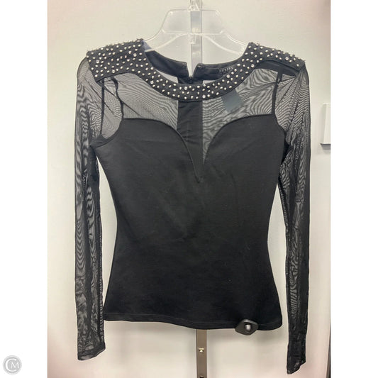 Top Long Sleeve By Guess In Black, Size: S