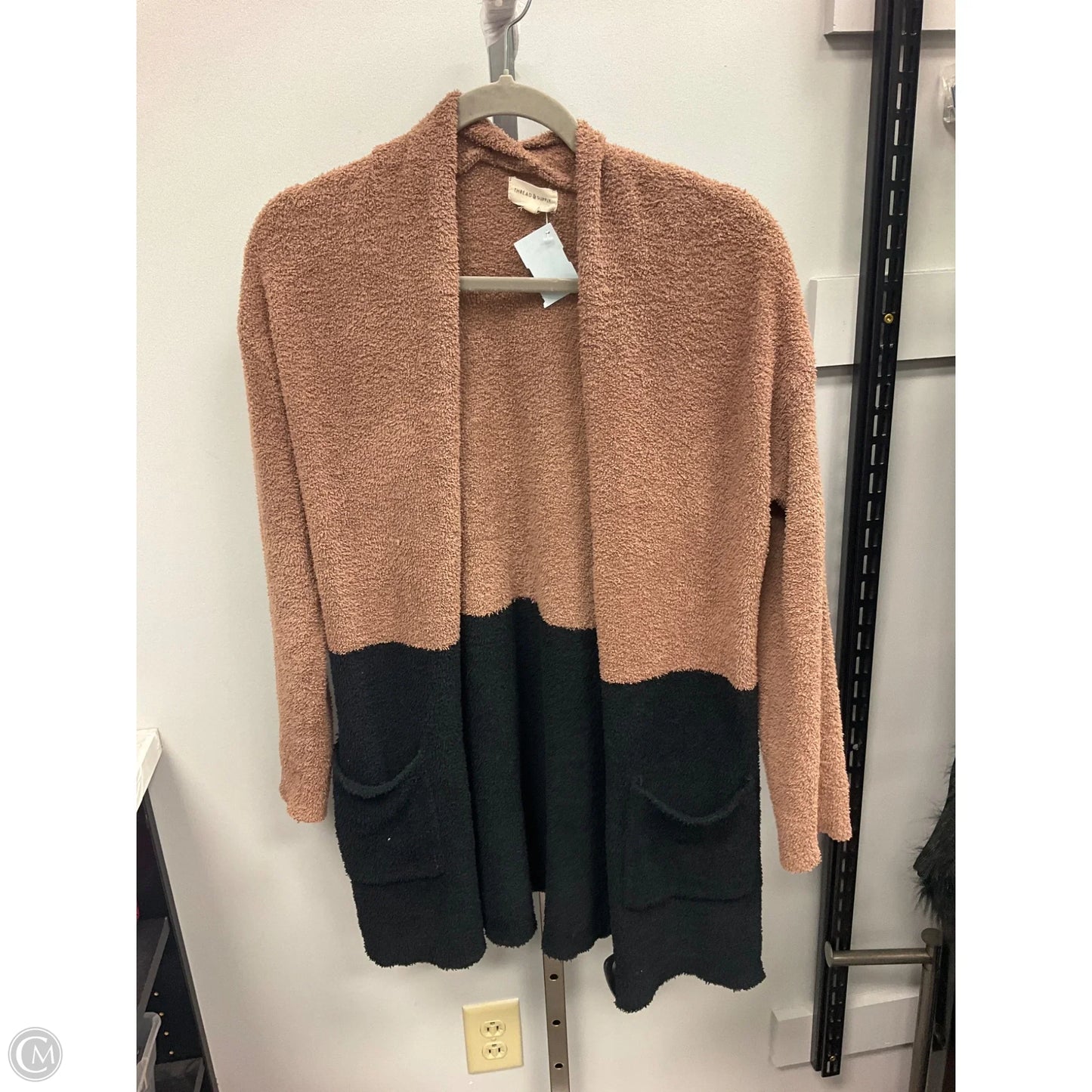 Sweater Cardigan By Thread And Supply In Black & Brown, Size: S