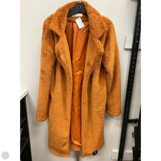 Coat Faux Fur & Sherpa By Angashion In Copper, Size: M