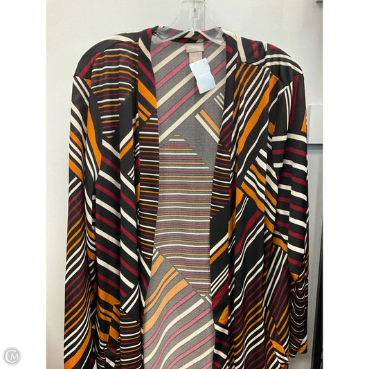 Cardigan By Chicos In Striped Pattern, Size: Xl