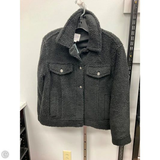 Jacket Faux Fur & Sherpa By Gap In Black, Size: M