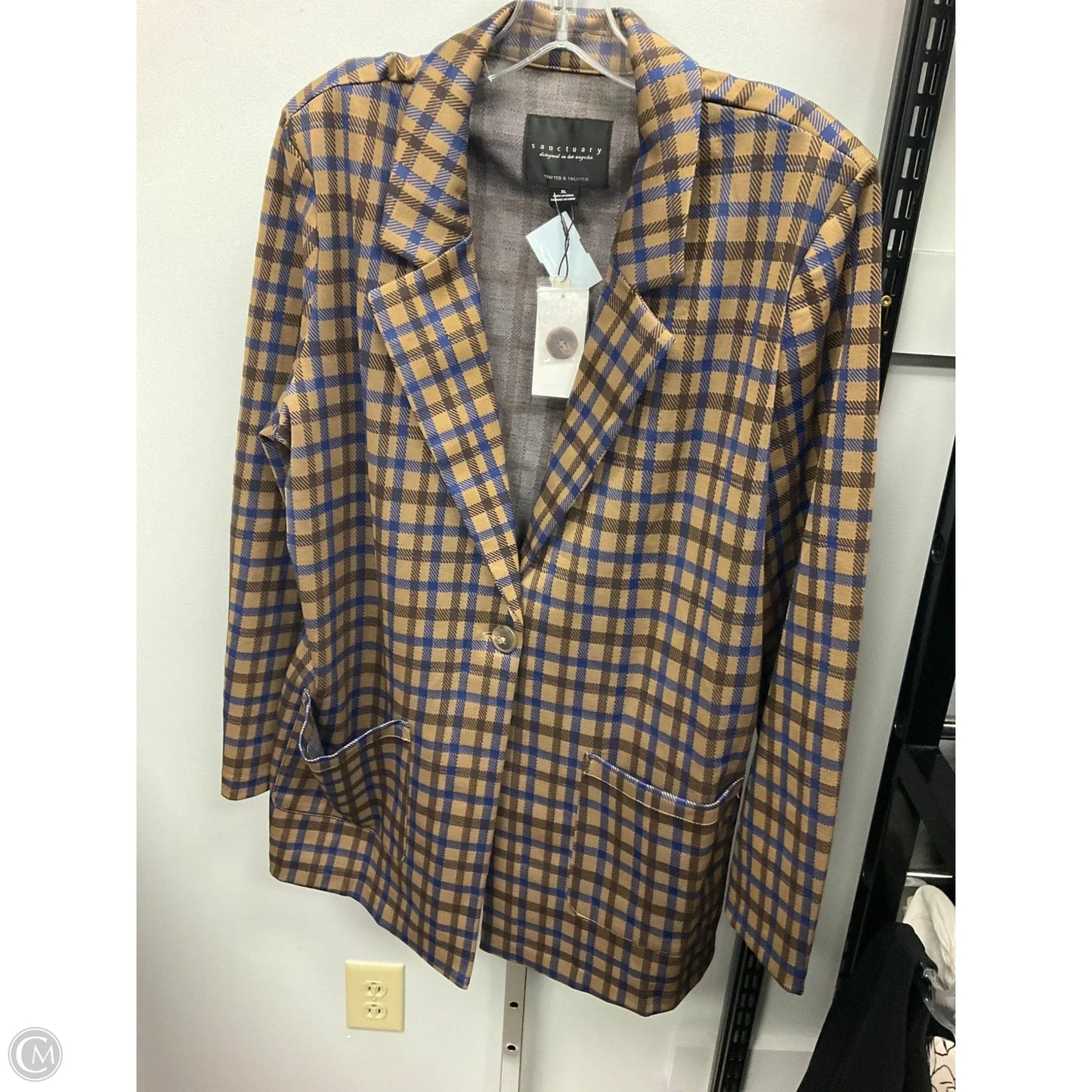 Blazer By Sanctuary In Checkered Pattern, Size: Xl