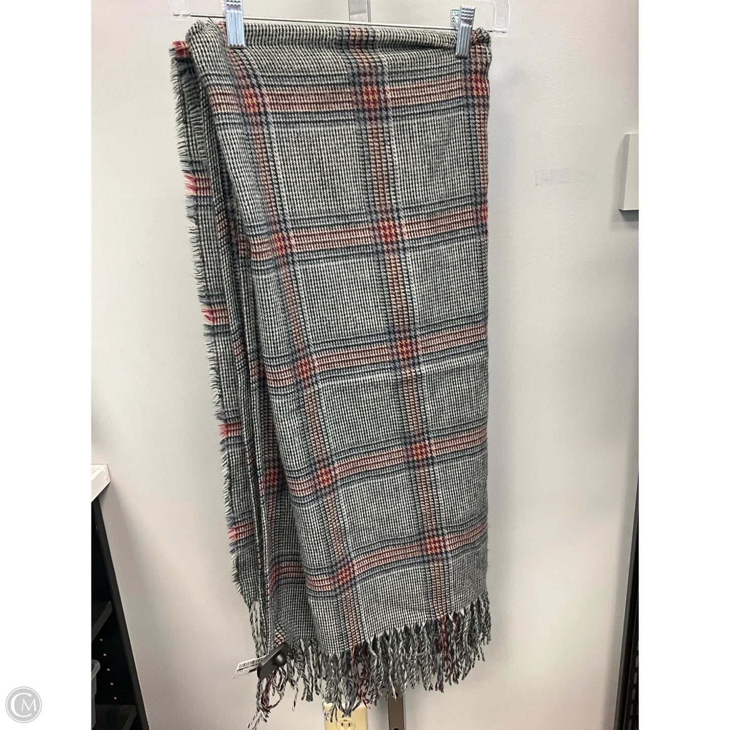 Shawl By Clothes Mentor In Plaid Pattern