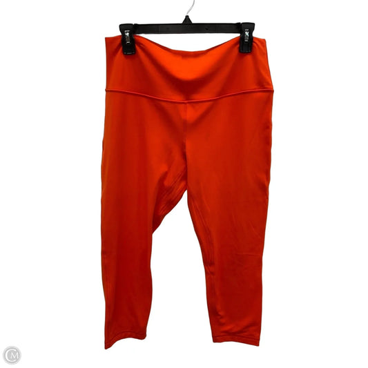 Athletic Leggings By Lululemon In Orange, Size: 14