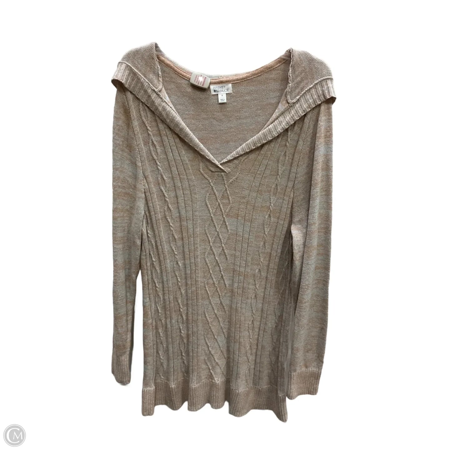 Sweater By Market & Spruce In Grey & Orange, Size: 2x