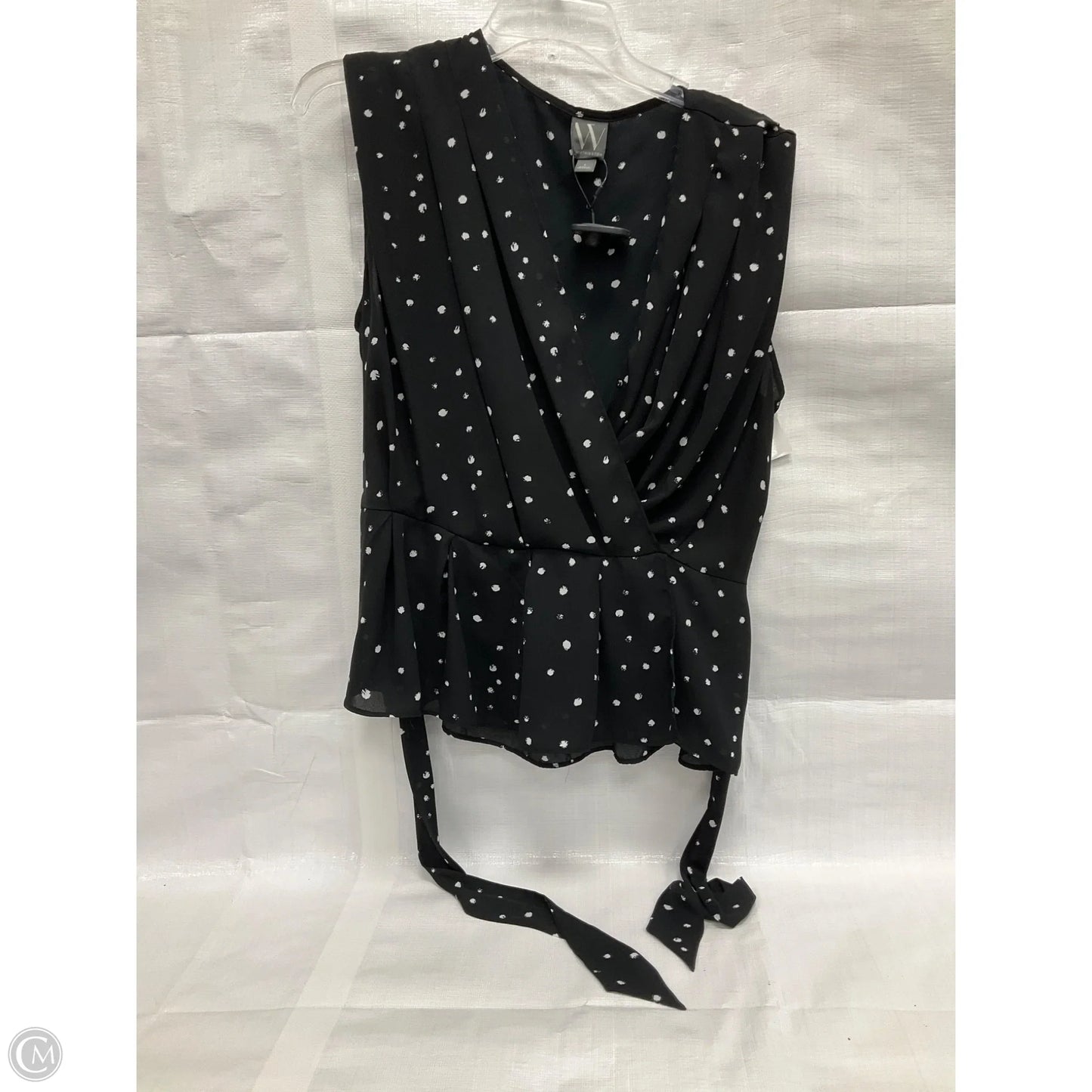 Top Sleeveless By Worthington In Black & White, Size: L