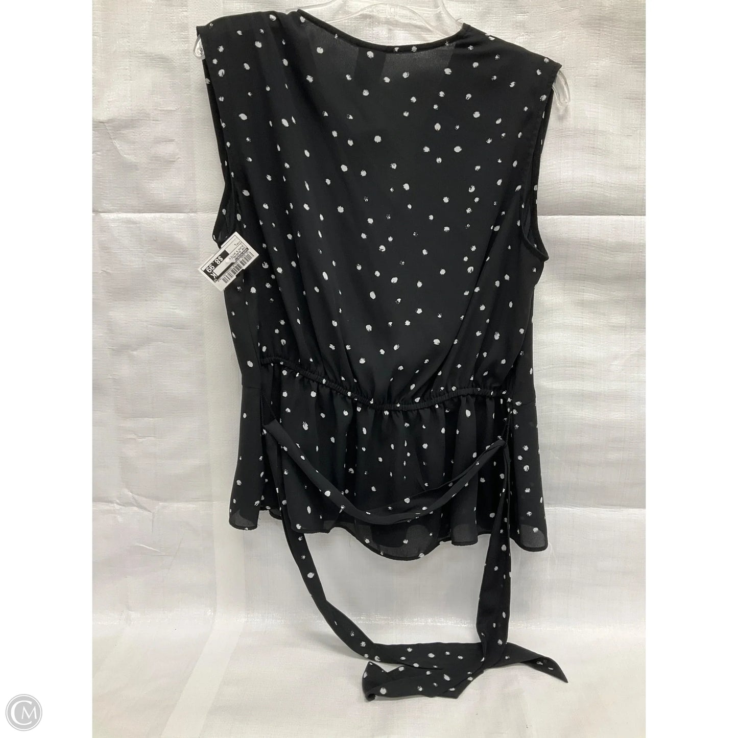 Top Sleeveless By Worthington In Black & White, Size: L