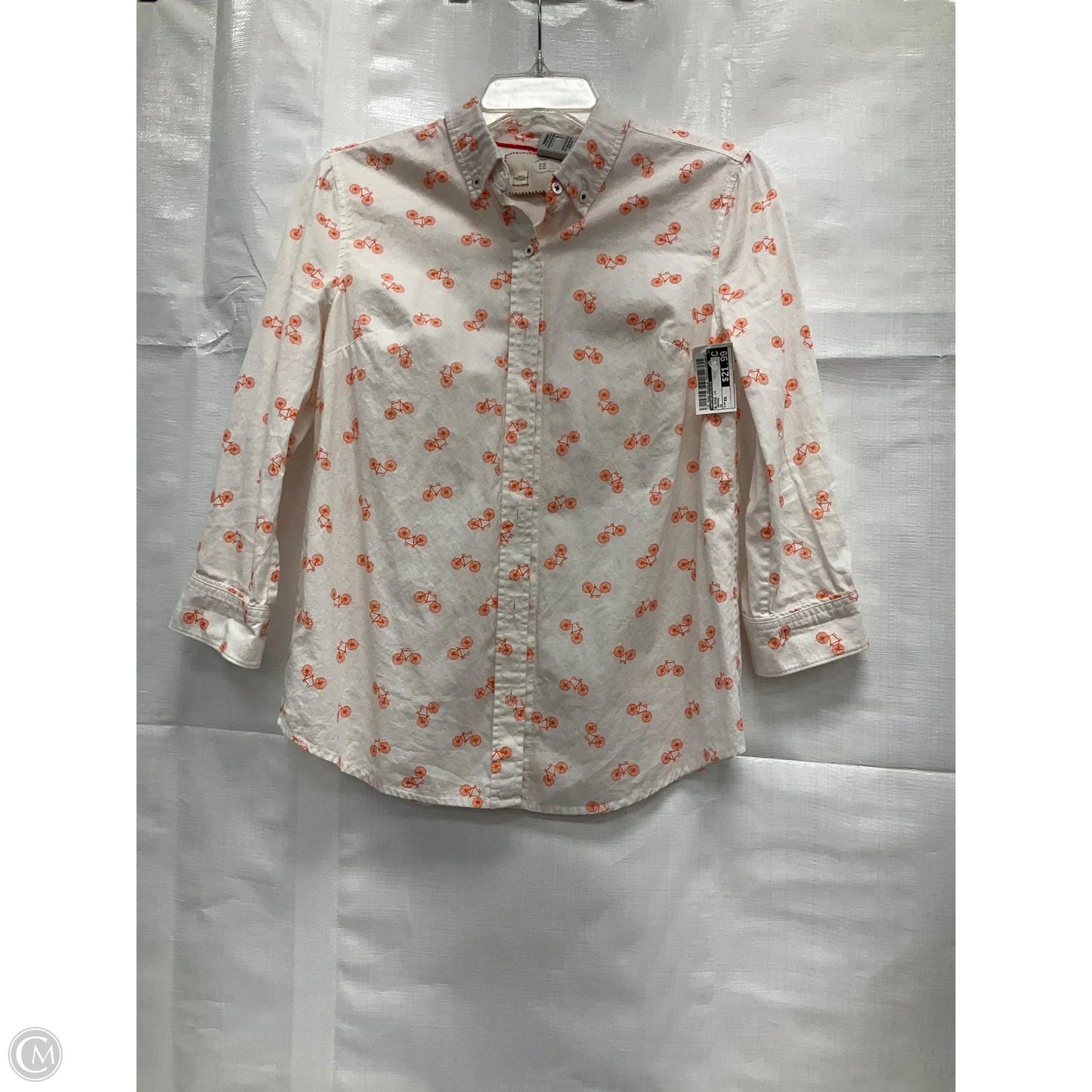 Blouse Long Sleeve By Anthropologie In Orange, Size: Xs