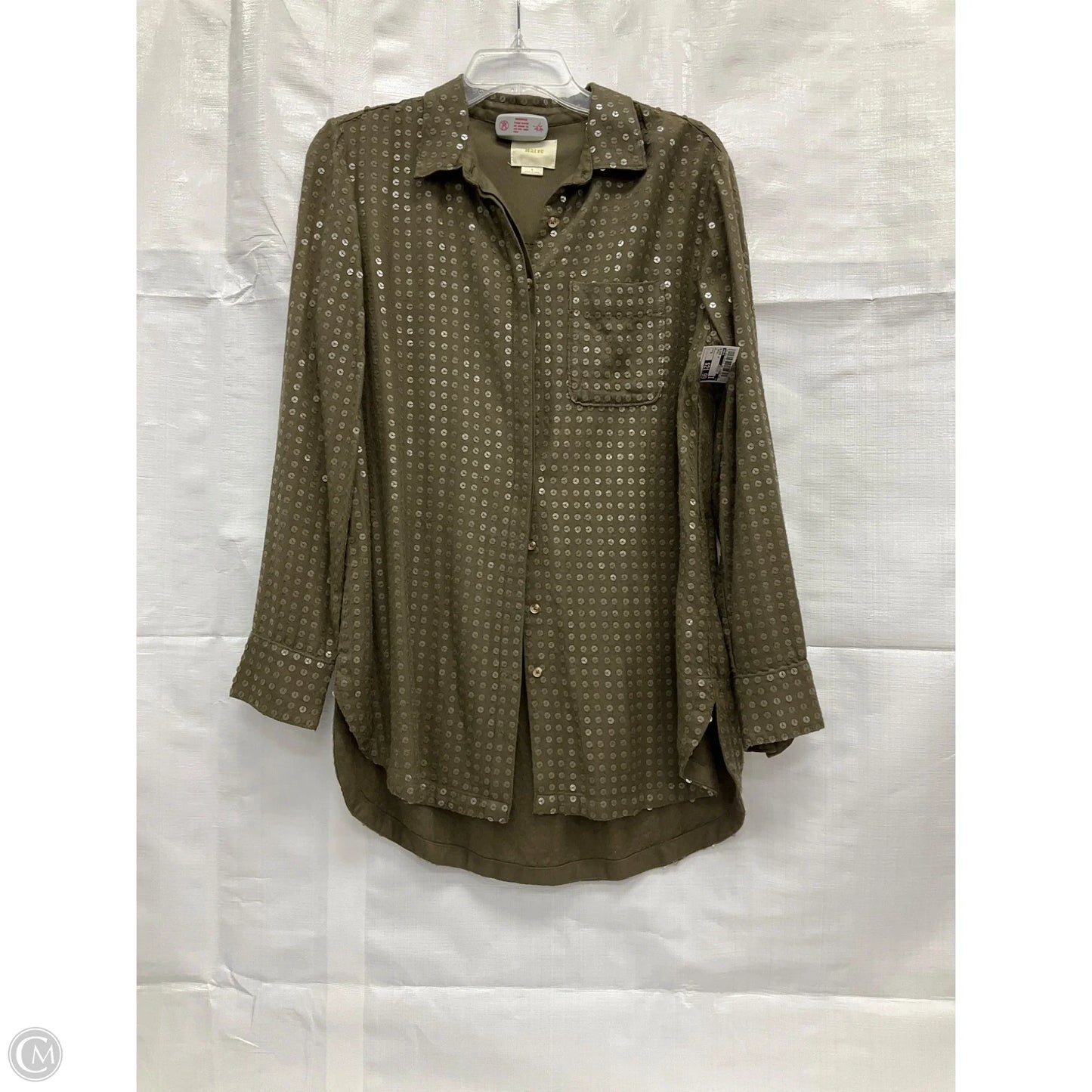 Blouse Long Sleeve By Maeve In Green, Size: S