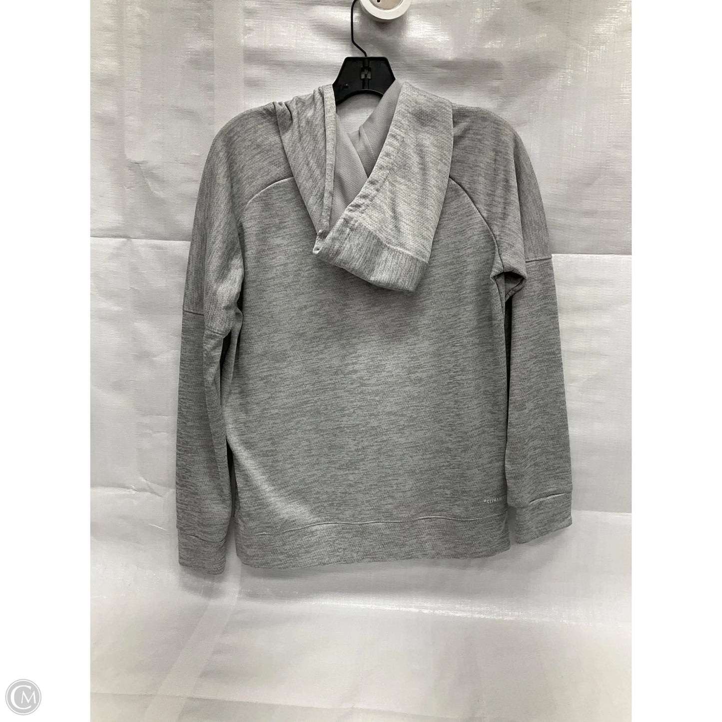 Athletic Sweatshirt Hoodie By Adidas In Grey, Size: M