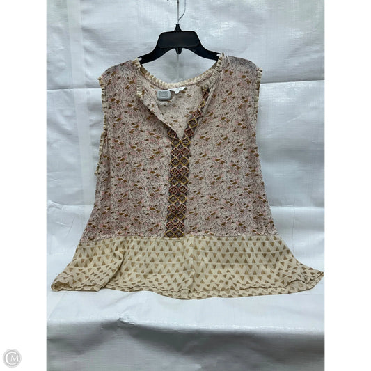 Top Sleeveless By Lucky Brand In Beige, Size: 3x