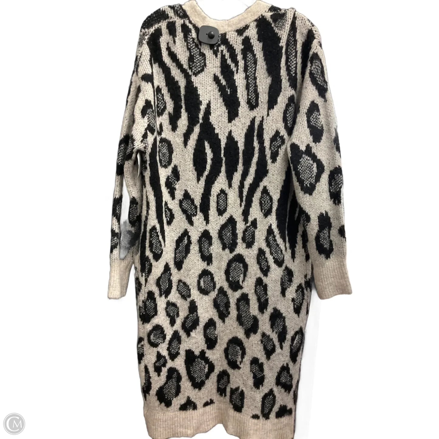 Cardigan By Express In Leopard Print, Size: Xs