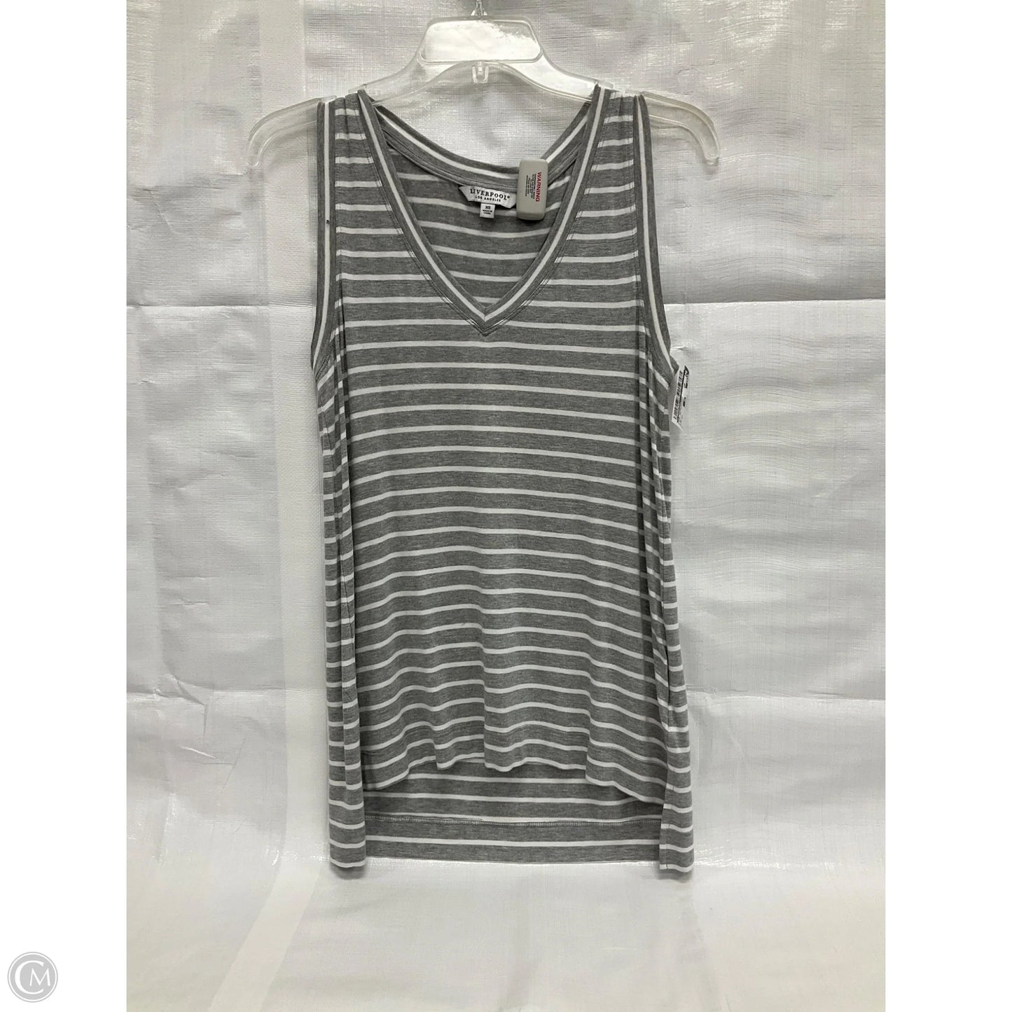 Top Sleeveless By Liverpool In Striped Pattern, Size: Xs