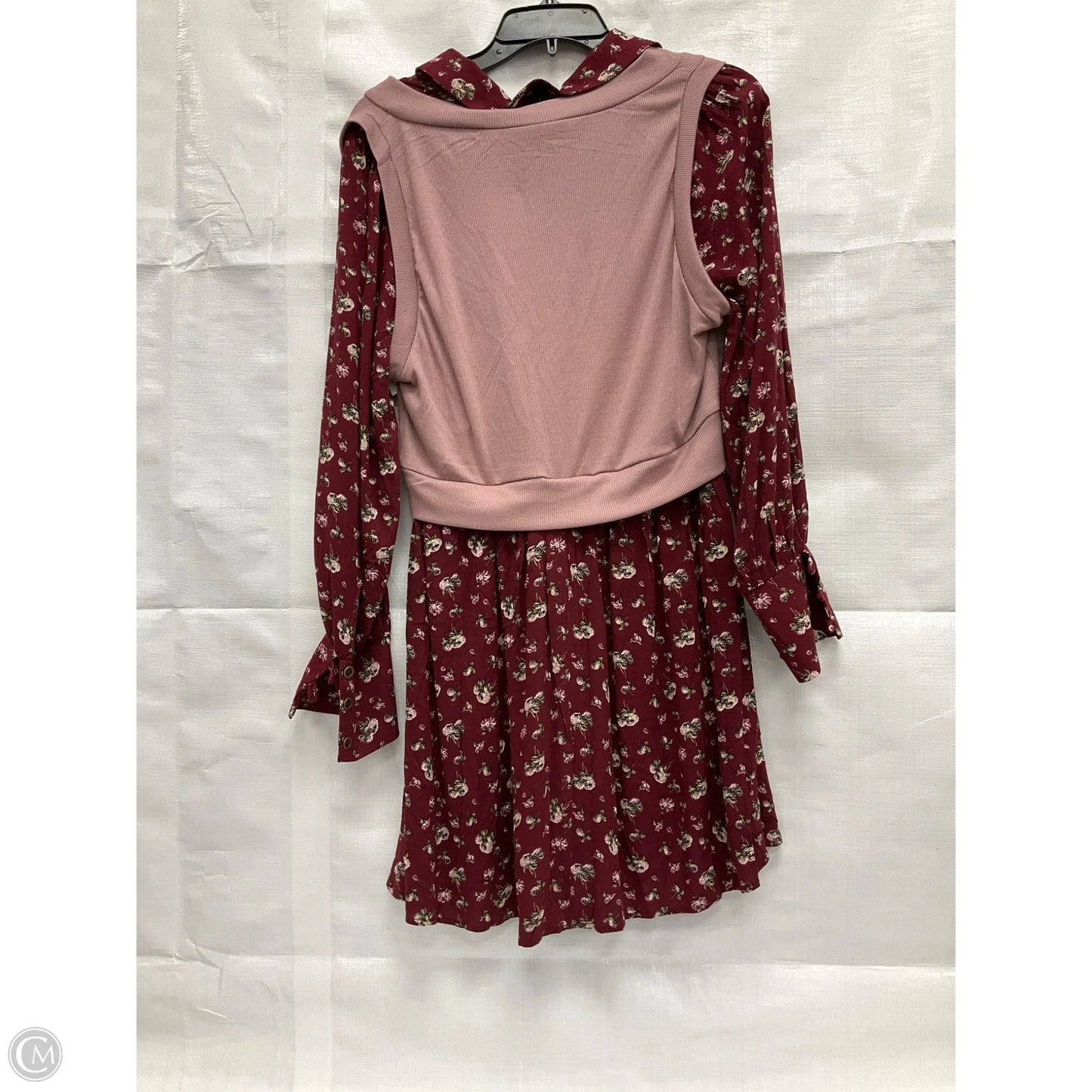 Tunic Long Sleeve By Lily Rose In Maroon, Size: Xl