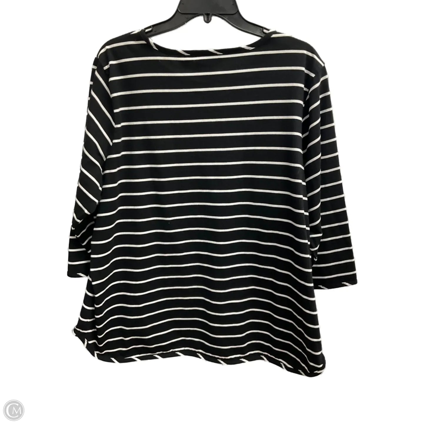 Top 3/4 Sleeve By Bob Mackie Qvc In Striped Pattern, Size: 1x