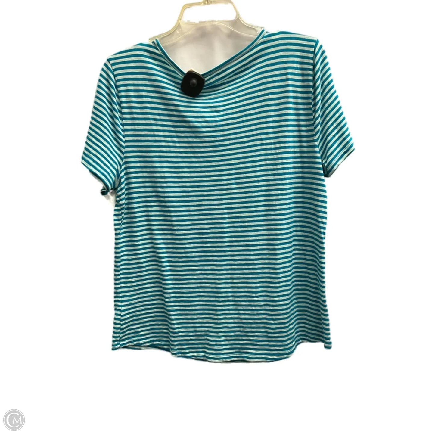 Top Short Sleeve By Talbots In Striped Pattern, Size: L