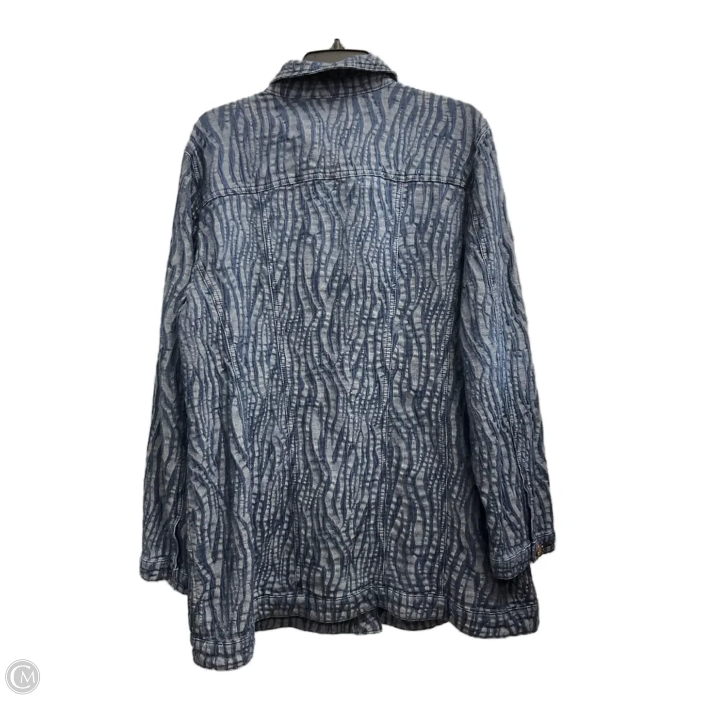 Jacket Denim By Chicos In Blue Denim, Size: Xl