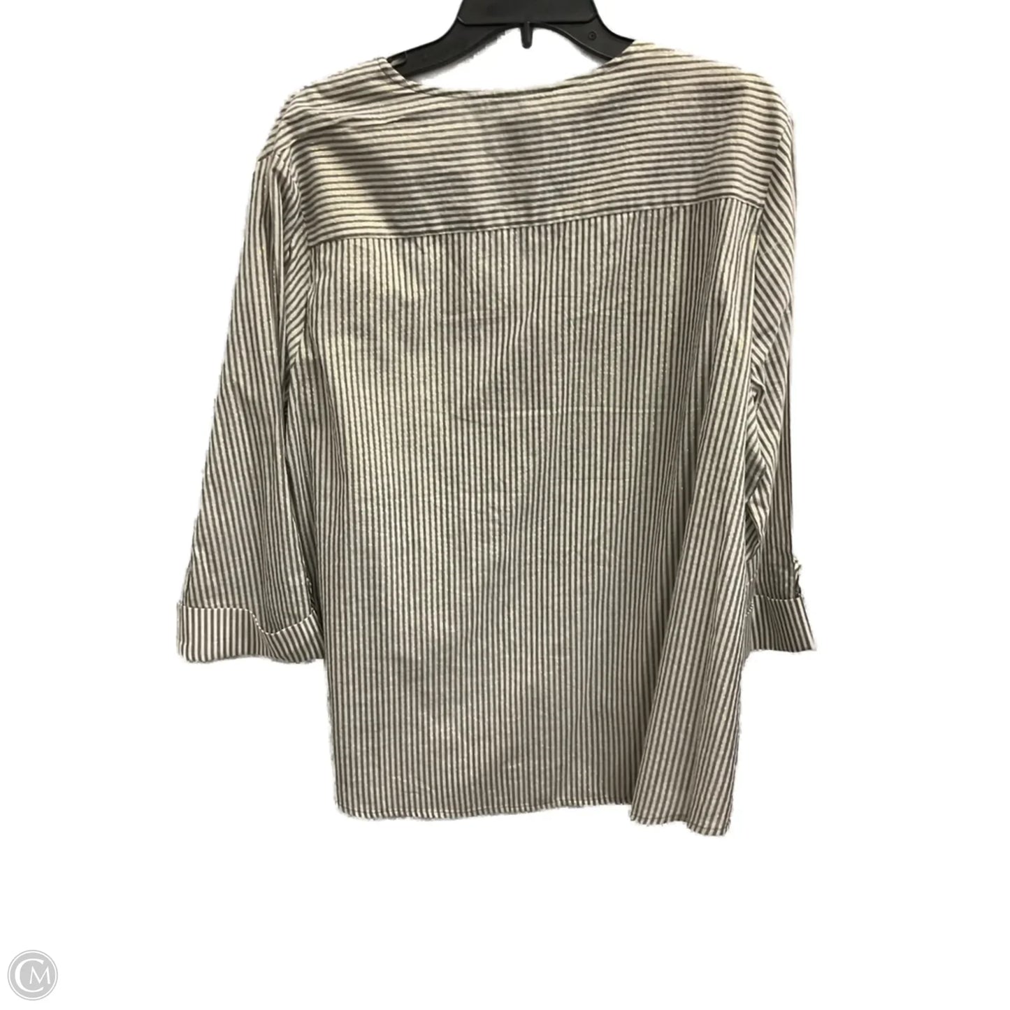 Top 3/4 Sleeve By Anne Klein In Striped Pattern, Size: Xl