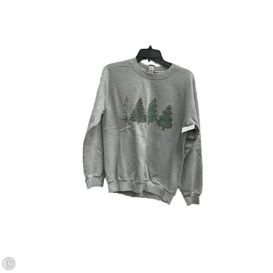 Top Long Sleeve By Gildan In Grey, Size: S