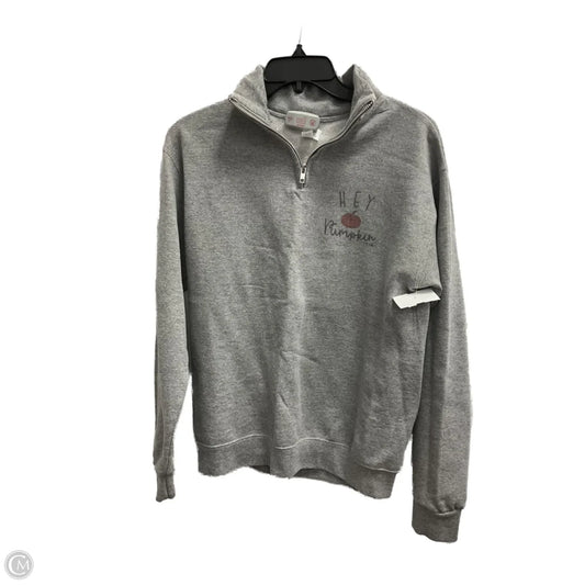 Top Long Sleeve By Jerzees In Grey, Size: S