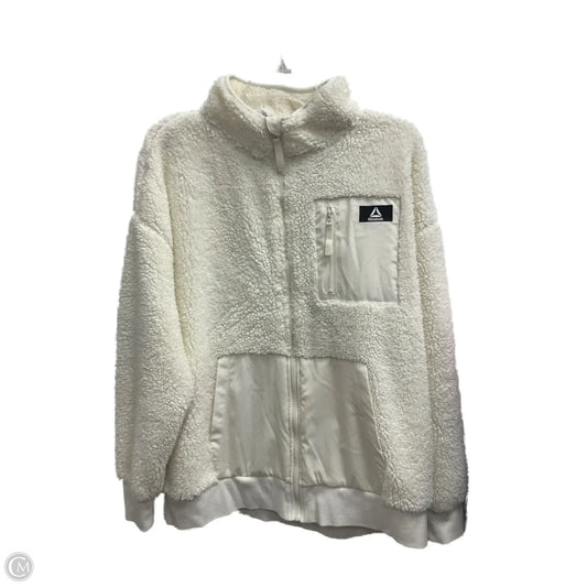 Athletic Jacket By Reebok In Cream, Size: Xl