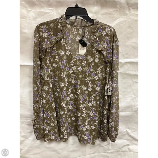 Top Long Sleeve By Cato In Floral Print, Size: 2x