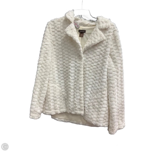 Jacket Faux Fur & Sherpa By Multiples In Cream, Size: M