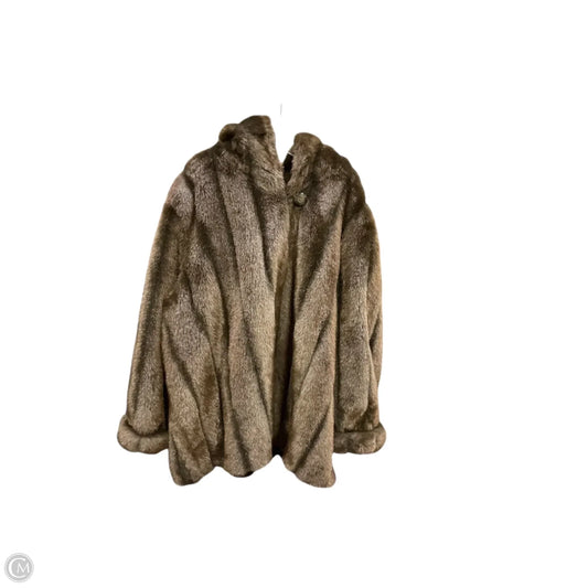 Coat Faux Fur & Sherpa By Pamela Mccoy In Brown, Size: 3x