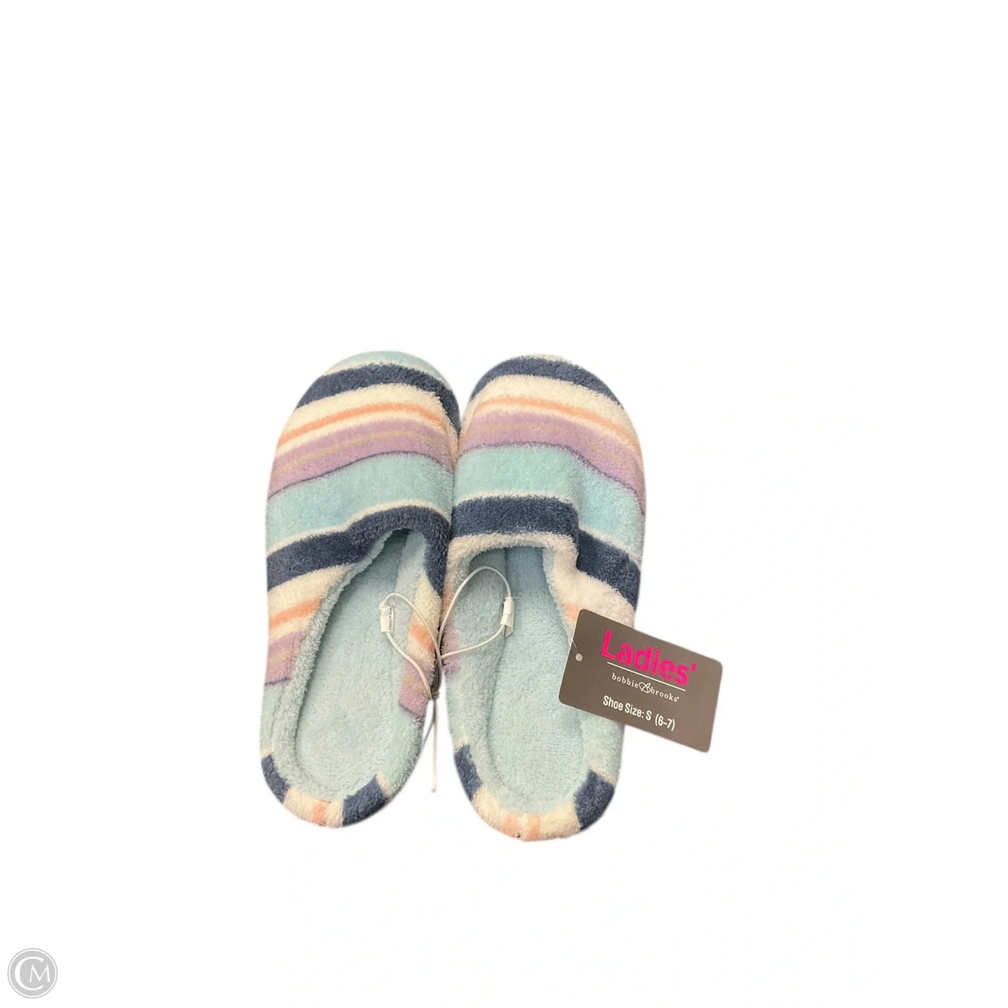 Slippers By Bobbie Brooks In Striped Pattern