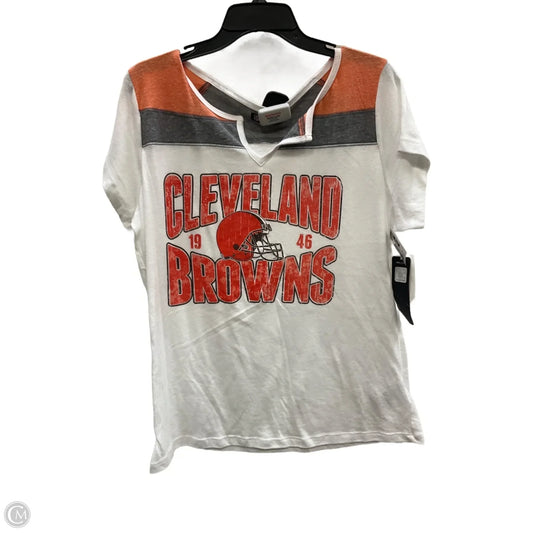 Athletic Top Short Sleeve By Nfl In White, Size: 2x