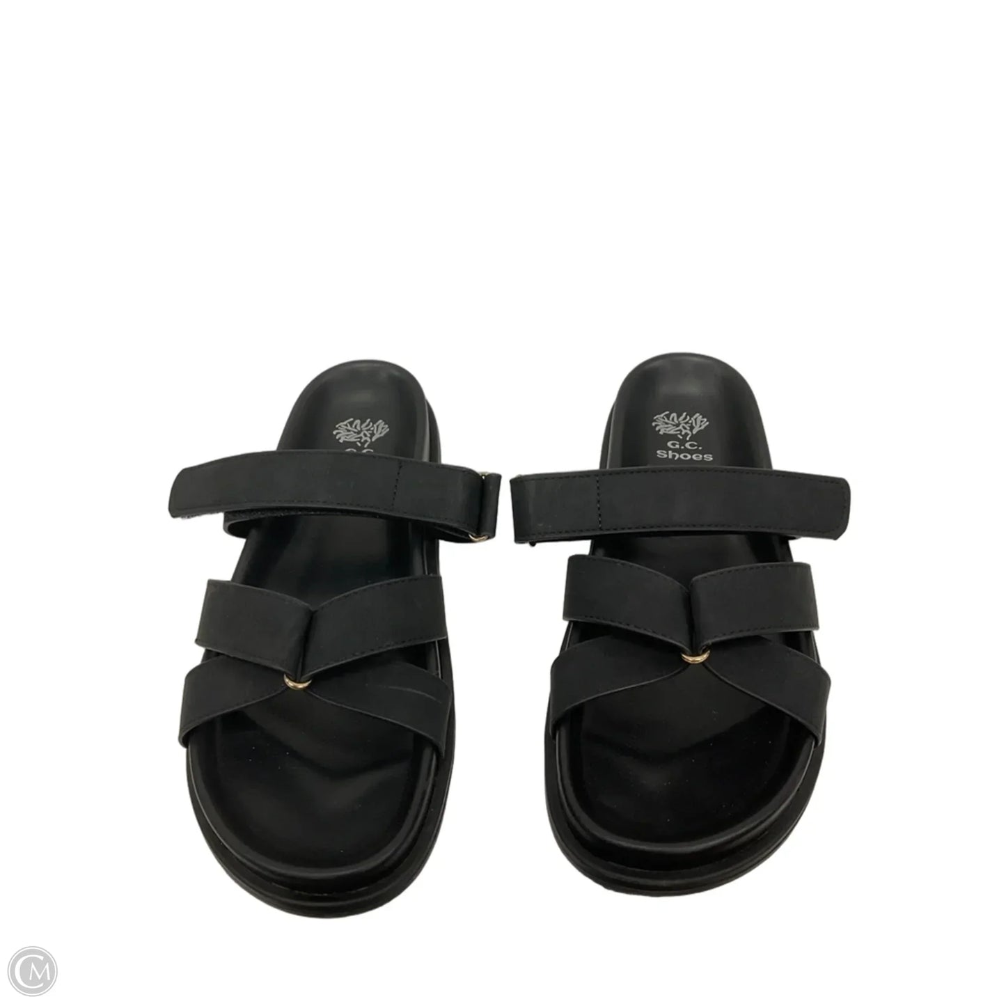 Sandals Flats By Clothes Mentor In Black, Size: 8.5