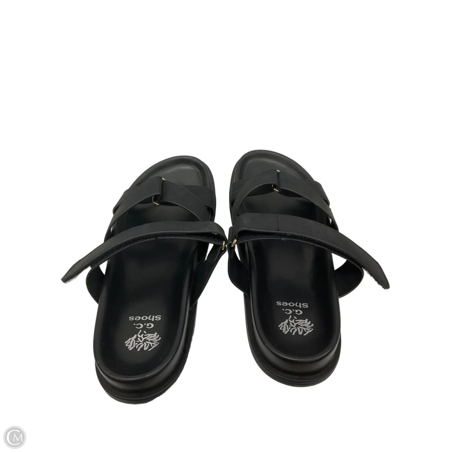 Sandals Flats By Clothes Mentor In Black, Size: 8.5