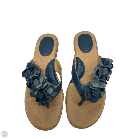 Sandals Heels Wedge By Boc In Blue, Size: 6