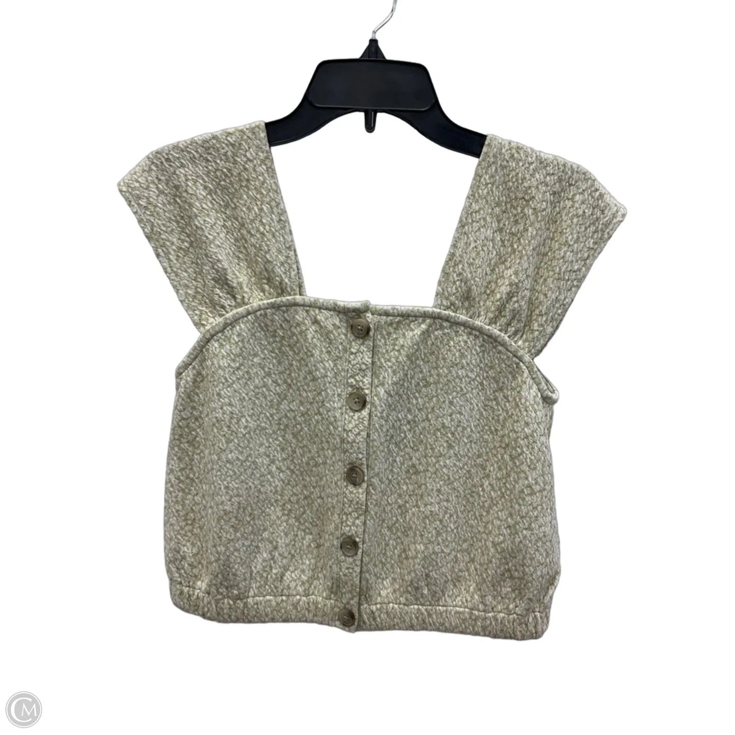 Top Sleeveless By Madewell In Green & White, Size: Xs
