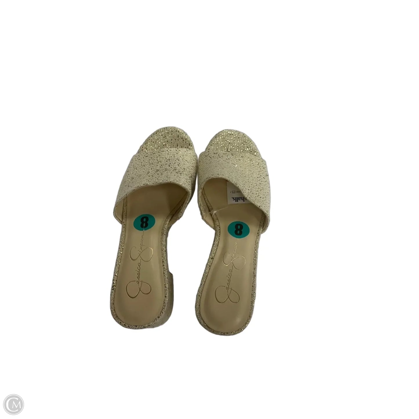 Sandals Heels Block By Jessica Simpson In Gold, Size: 8