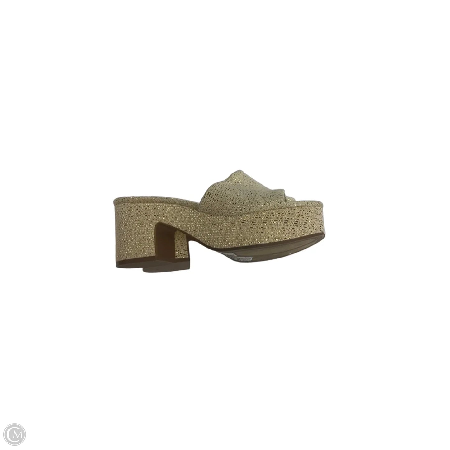 Sandals Heels Block By Jessica Simpson In Gold, Size: 8
