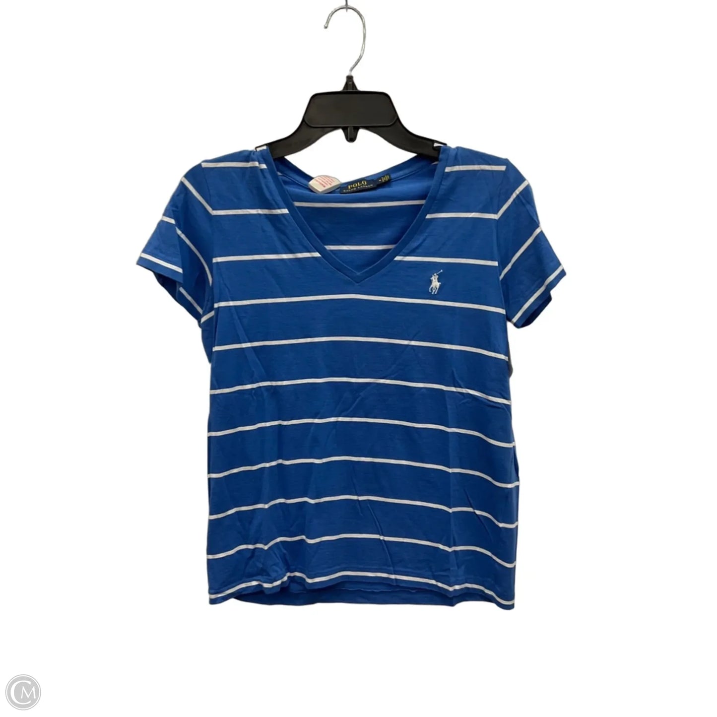 Top Short Sleeve Basic By Polo Ralph Lauren In Striped Pattern, Size: M