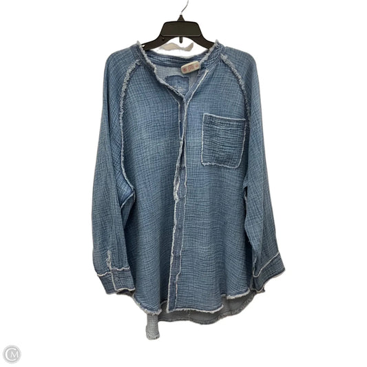 Top Long Sleeve By Aerie In Blue, Size: Xl