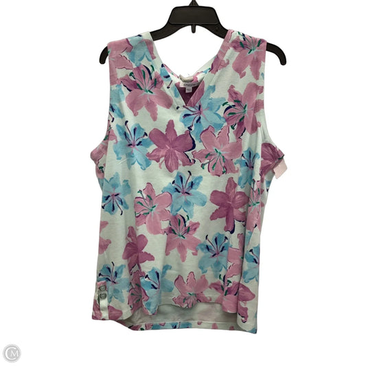 Top Sleeveless By Chicos In Floral Print, Size: Xl