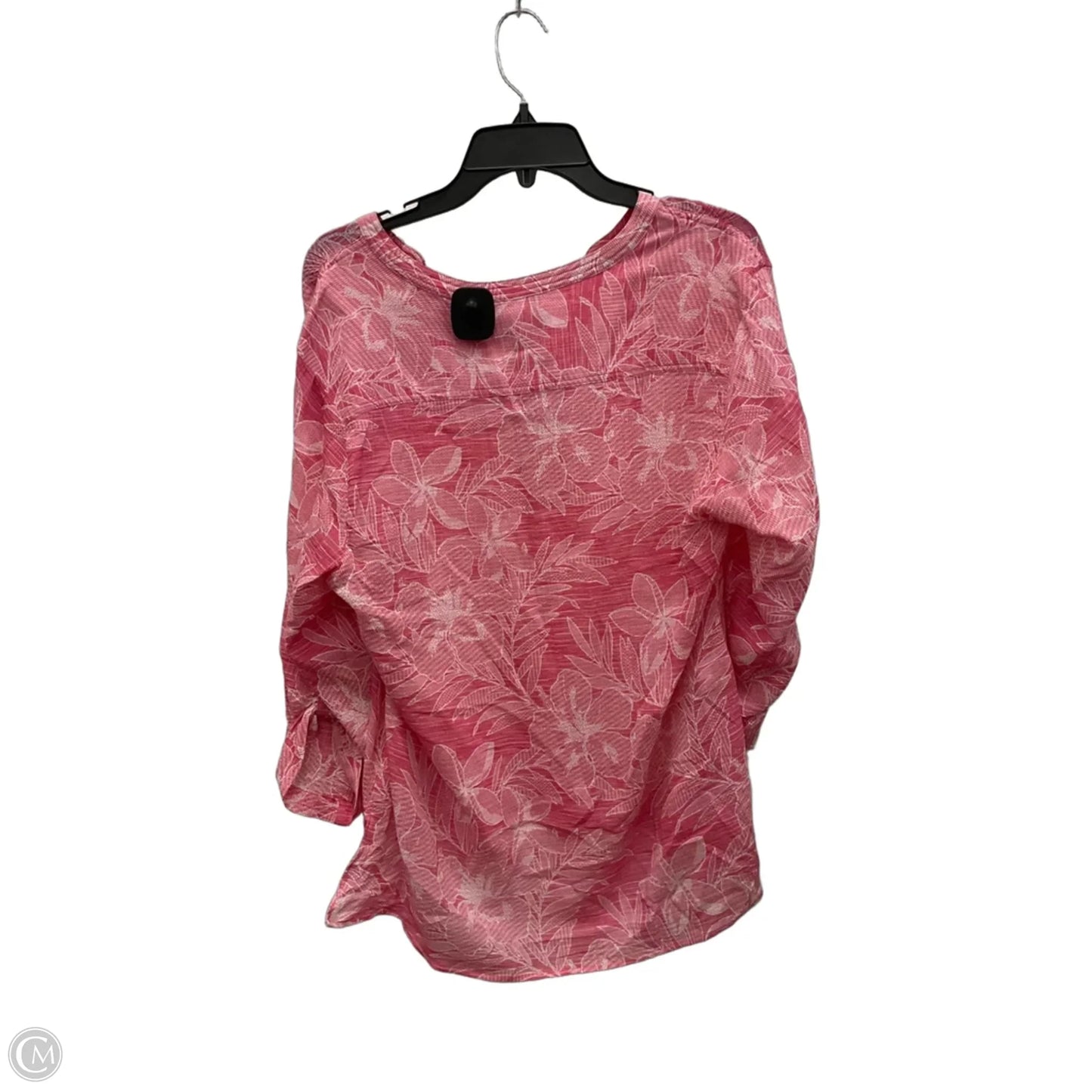 Top 3/4 Sleeve By Tommy Bahama In Pink & White, Size: M