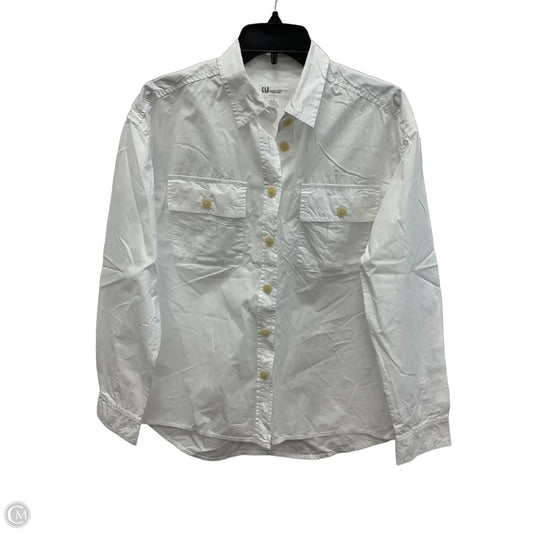 Blouse Long Sleeve By Gap In White, Size: S